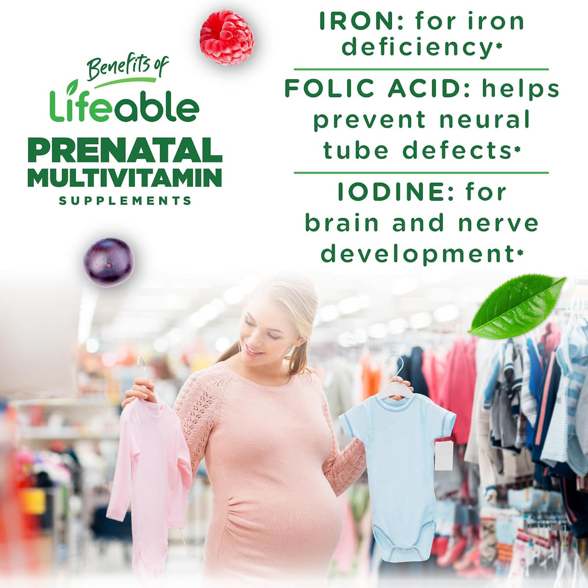 Lifeable Prenatal Multivitamin Gummies - – Colina: Importante para el metabolismo de las grasas y la homocisteína. – Image 3