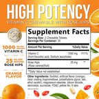 Nature's Peak Vitamina C 1000 mg con Rosa Mosqueta - 60 Comprimidos Masticables Sabor Naranja Sin Azúcar