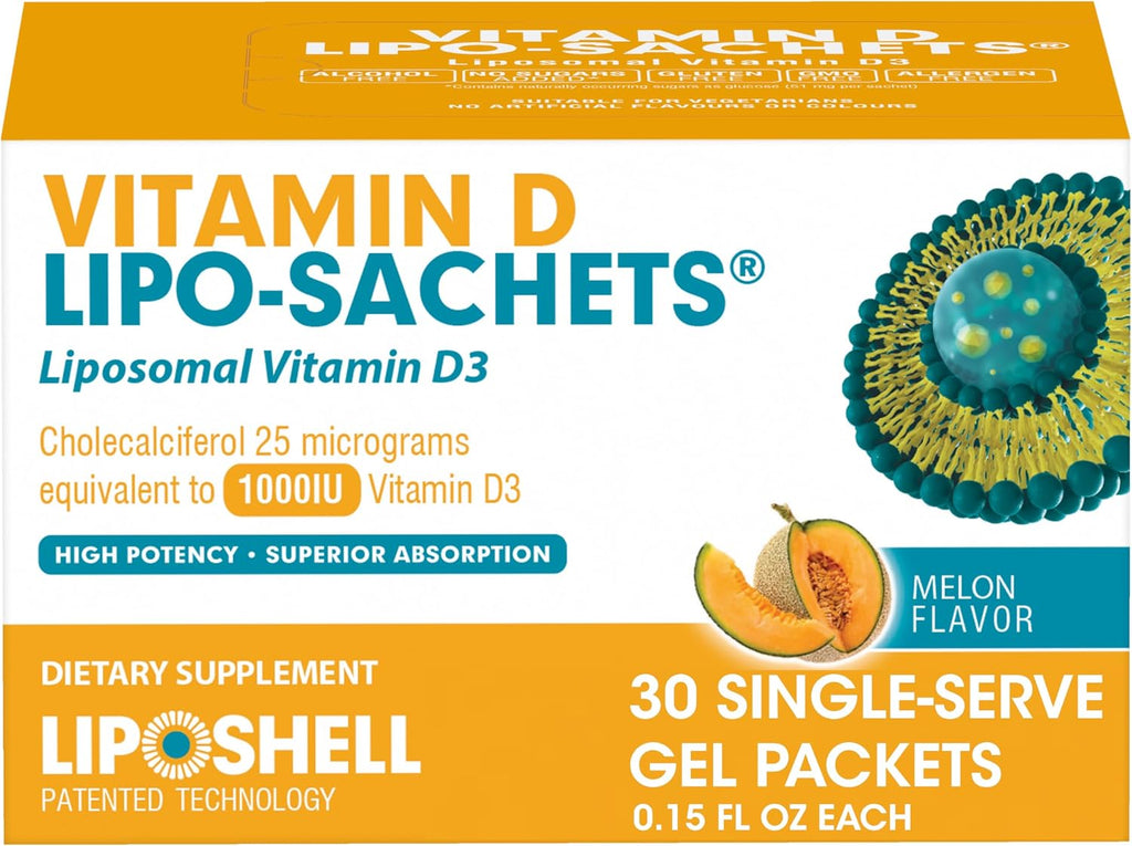 Vitamin D3 Lipo-Sachets - 30 Sobres de Vitamina D3 Liposomal de Alta Absorción