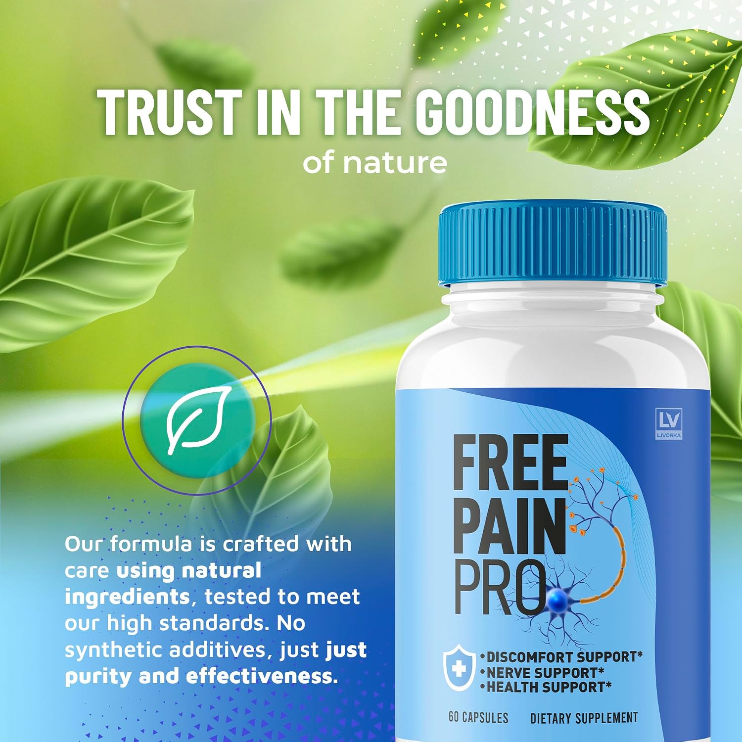 Free Pain Pro Cápsulas (2 Envases, 120 Cápsulas) – Suplemento Natural para el Bienestar General