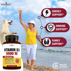 NEW AGE Vitamin D3 5000 IU (125mcg) - 360 Cápsulas Blandas | Apoyo Inmunológico y Salud Ósea