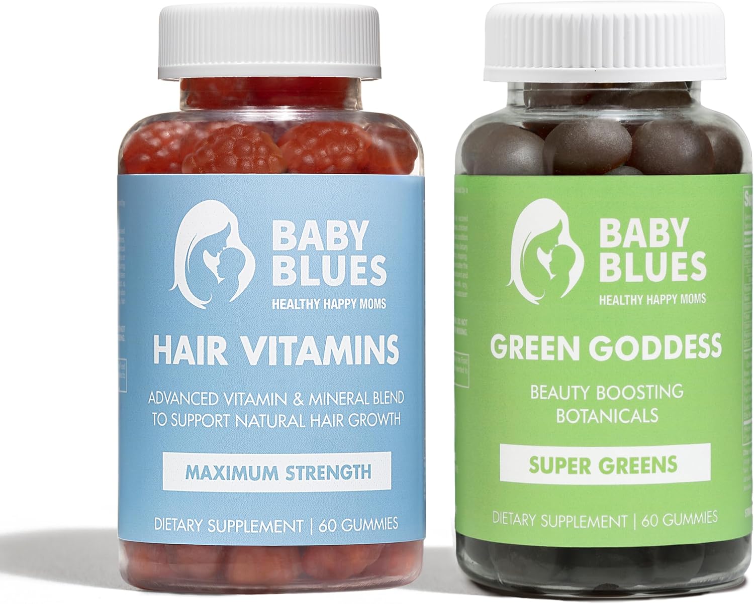 Baby Blues Grow and Glow Beauty Bundle para mamás – Vitaminas posparto para cabello y piel