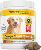 Amazing Omega 3 para Perros - 120 Masticables de Salmón - Apoyo para Piel, Pelaje y Articulaciones