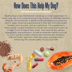 Suplemento multivitamínico para perros - 120 masticables blandos con Omega, Probióticos, Glucosamina y más - para perros pequeños, grandes y mayores