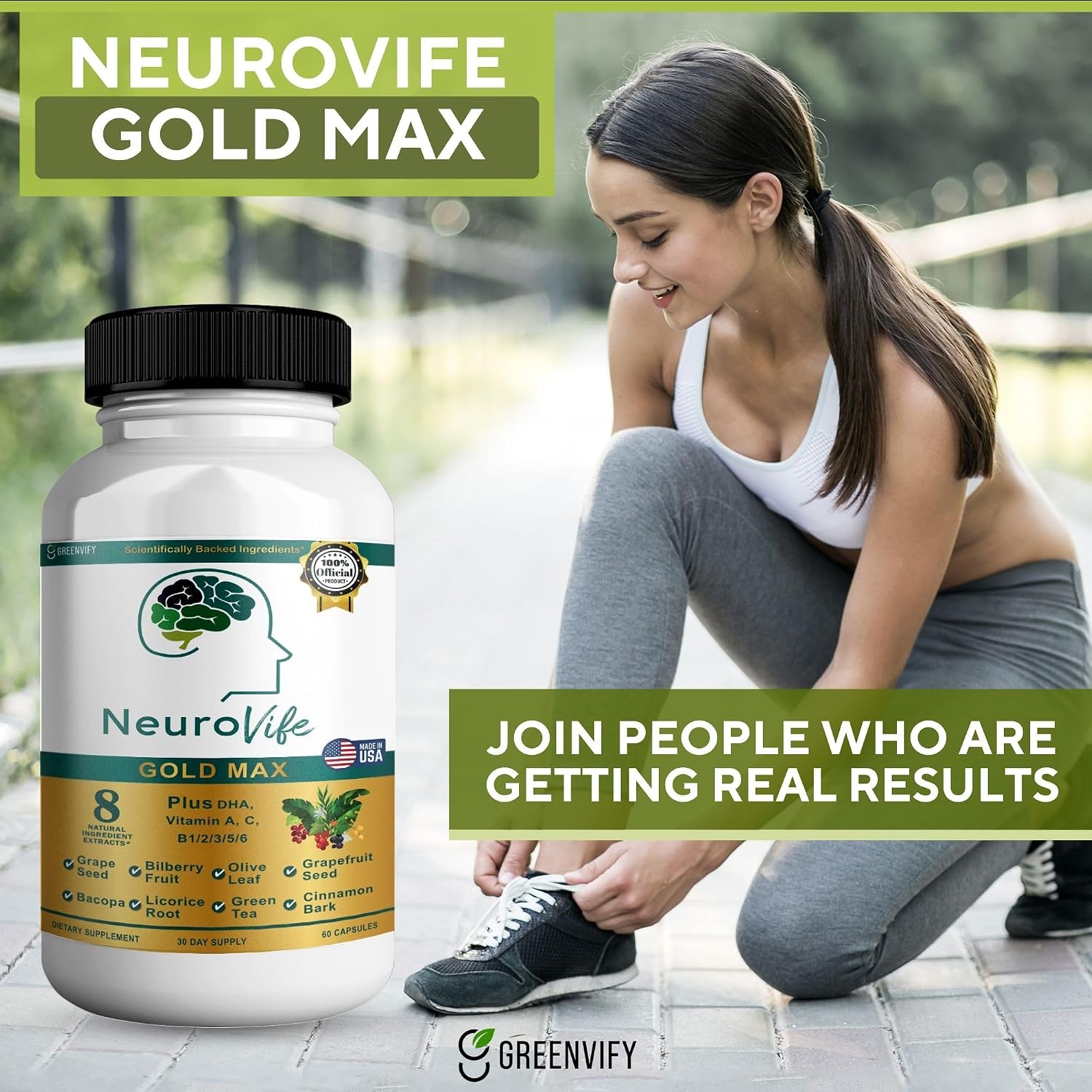 NeuroVife Gold Max Fórmula Nootrópica, Complejo para la Concentración y Claridad Cognitiva, 60 Cápsulas