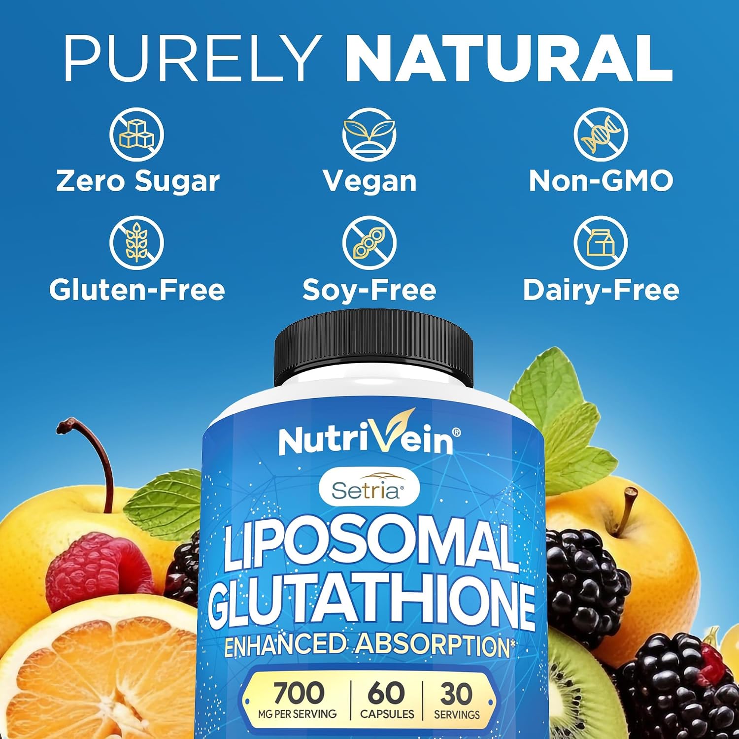 Nutrivein Premium Glutatión Liposomal 700 mg – 60 Cápsulas