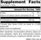 Source Naturals TMG (Trimetilglicina) - 750 mg - 120 Comprimidos Vegetarianos
