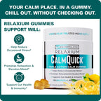 Relaxium Calm Gummies - Gominolas para la Calma, Salud Intestinal y Apoyo Inmune, con Vitamina B6, Magnesio, L-Teanina y Prebióticos, Sabor Limón, 60 unidades
