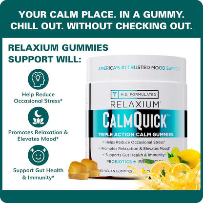 Relaxium Calm Gummies - Gominolas para la Calma, Salud Intestinal y Apoyo Inmune, con Vitamina B6, Magnesio, L-Teanina y – Image 5