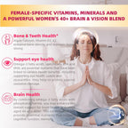 Multivitamínico para Mujeres 40+ con Omega-3, Hierro y Complejo B - Gomitas Veganas Sin Azúcar - 60 Unidades