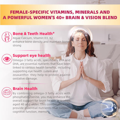 Multivitamínico para Mujeres 40+ con – Luteína y Zeaxantina: Contribuyen al mantenimiento de la visión normal. – Image 5
