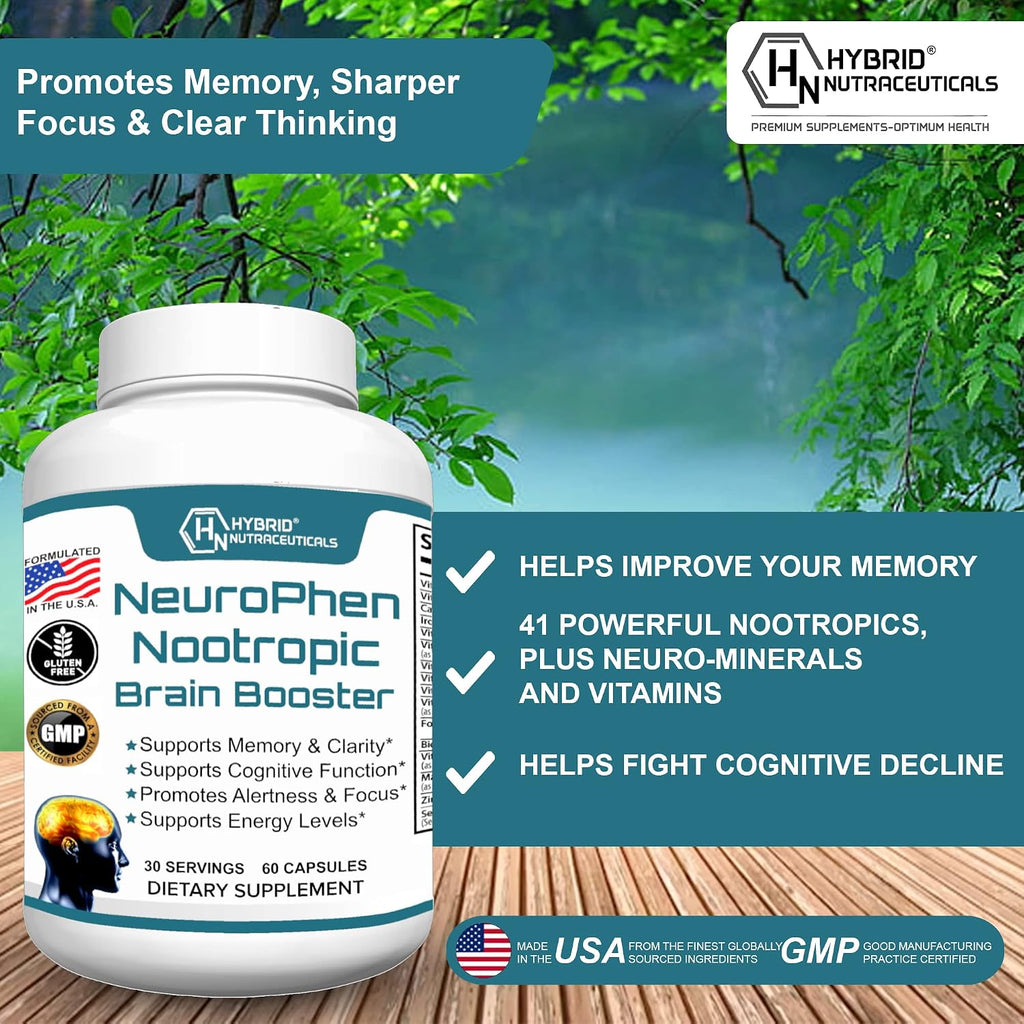 NeuroPhen Suplemento Potenciador Cerebral Nootrópico - 60 Cápsulas