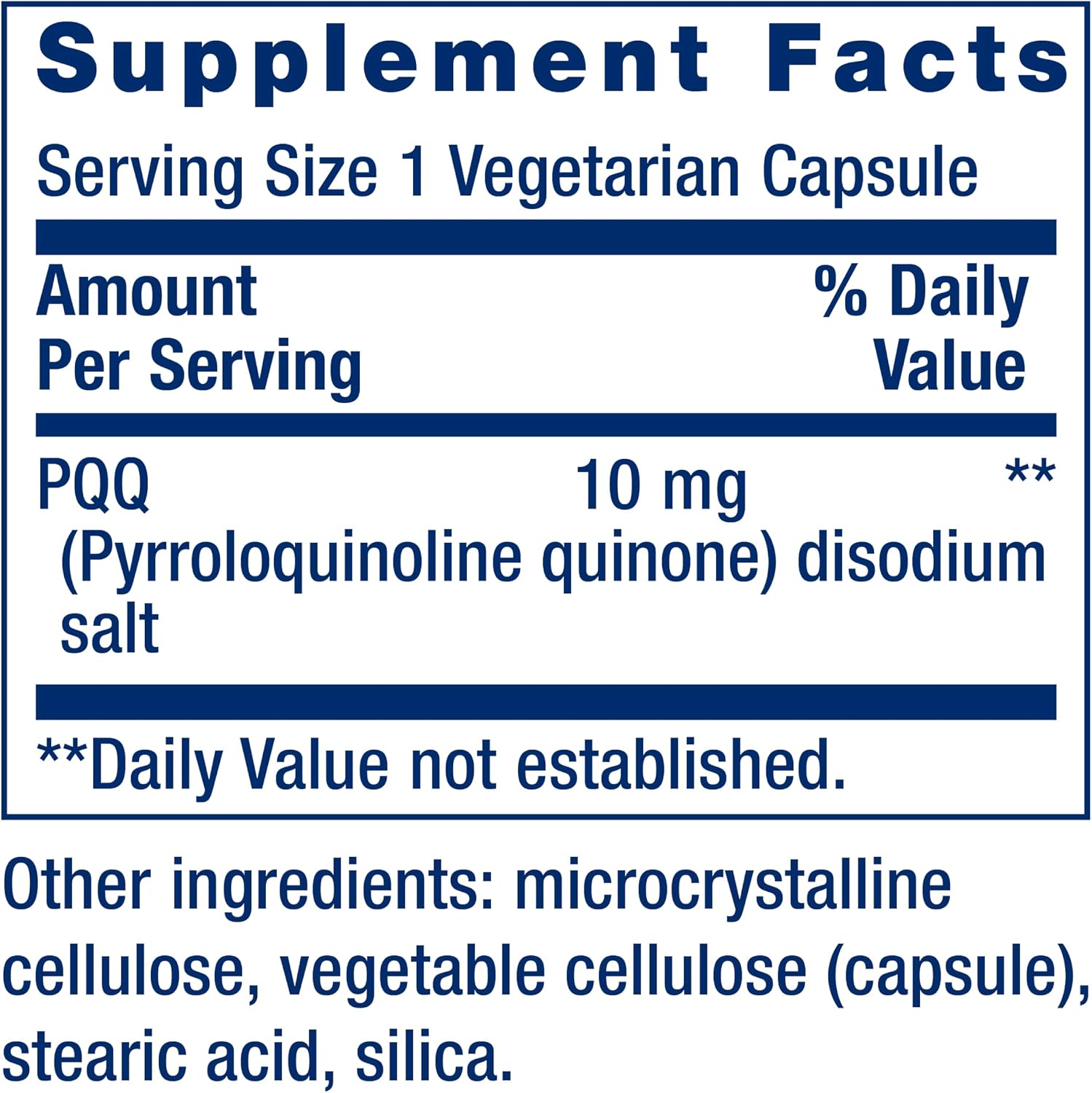 Life Extension PQQ Capsules – Pyrroloquinoline Quinone, 10 mg – Mitochondrial Support & Energy – 60 Capsules