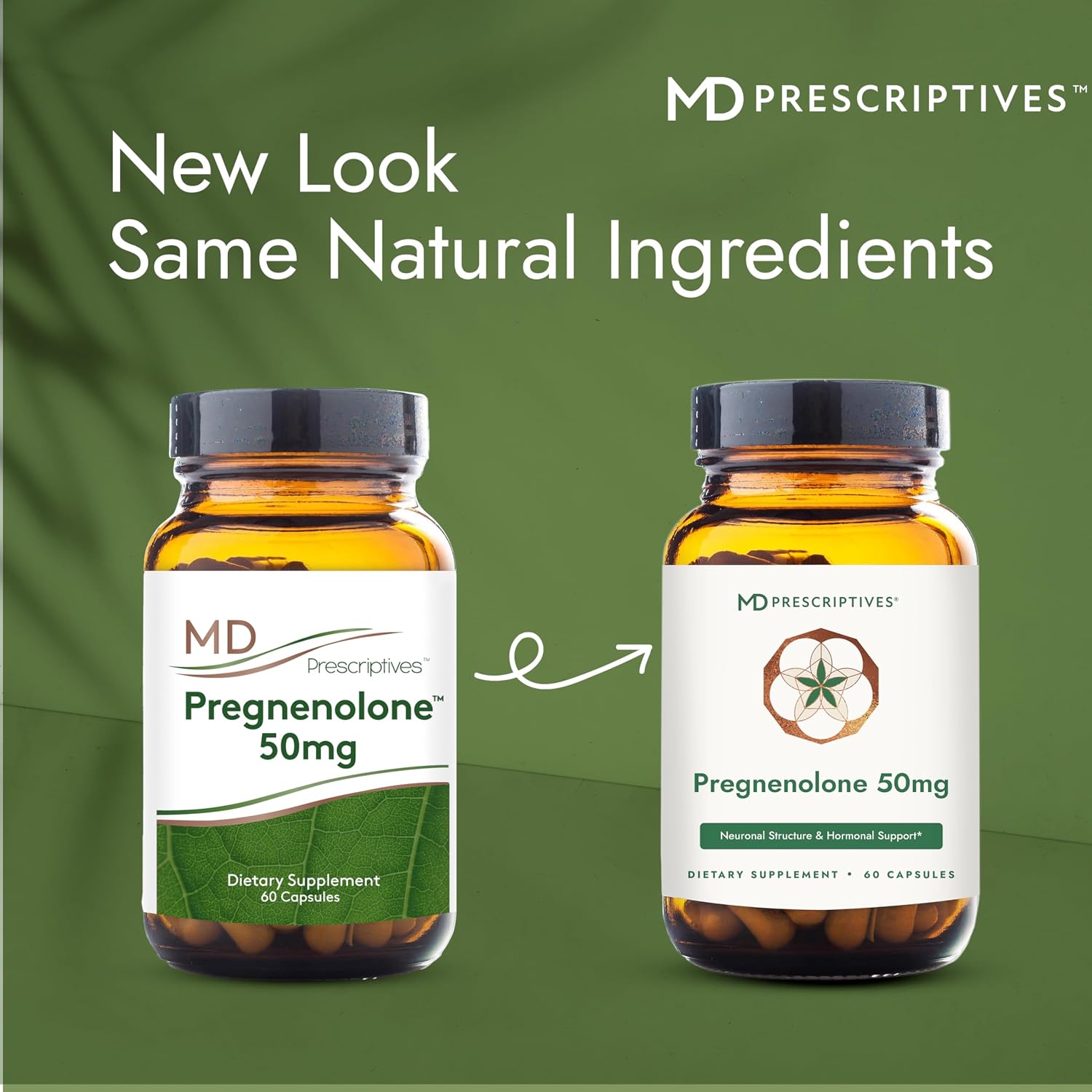 MD Prescriptives Pregnenolona - Fórmula Vegana para el Equilibrio Hormonal - 60 Cápsulas Vegetales (50 mg)
