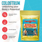BodyBoost Colostrum Whole – Colostrum Bovino 100% en Polvo, Inmunoglobulinas y Lactoferrina, de Pasto, Salud Intestinal e Inmune, 227 g