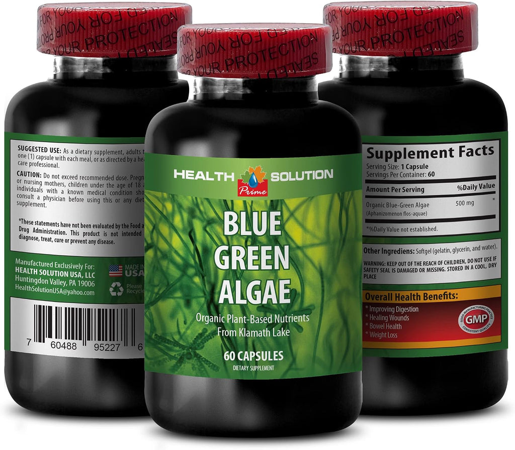 Klamath Blue-Green Algae Capsules - 2 Bottles with 60 Capsules