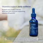 Líquido Iónico de Vitamina D3 + K2 | 125 mcg (5000 UI) D3, 100 mcg K2 | Suplemento Concentrado | 59 ml (296 raciones)