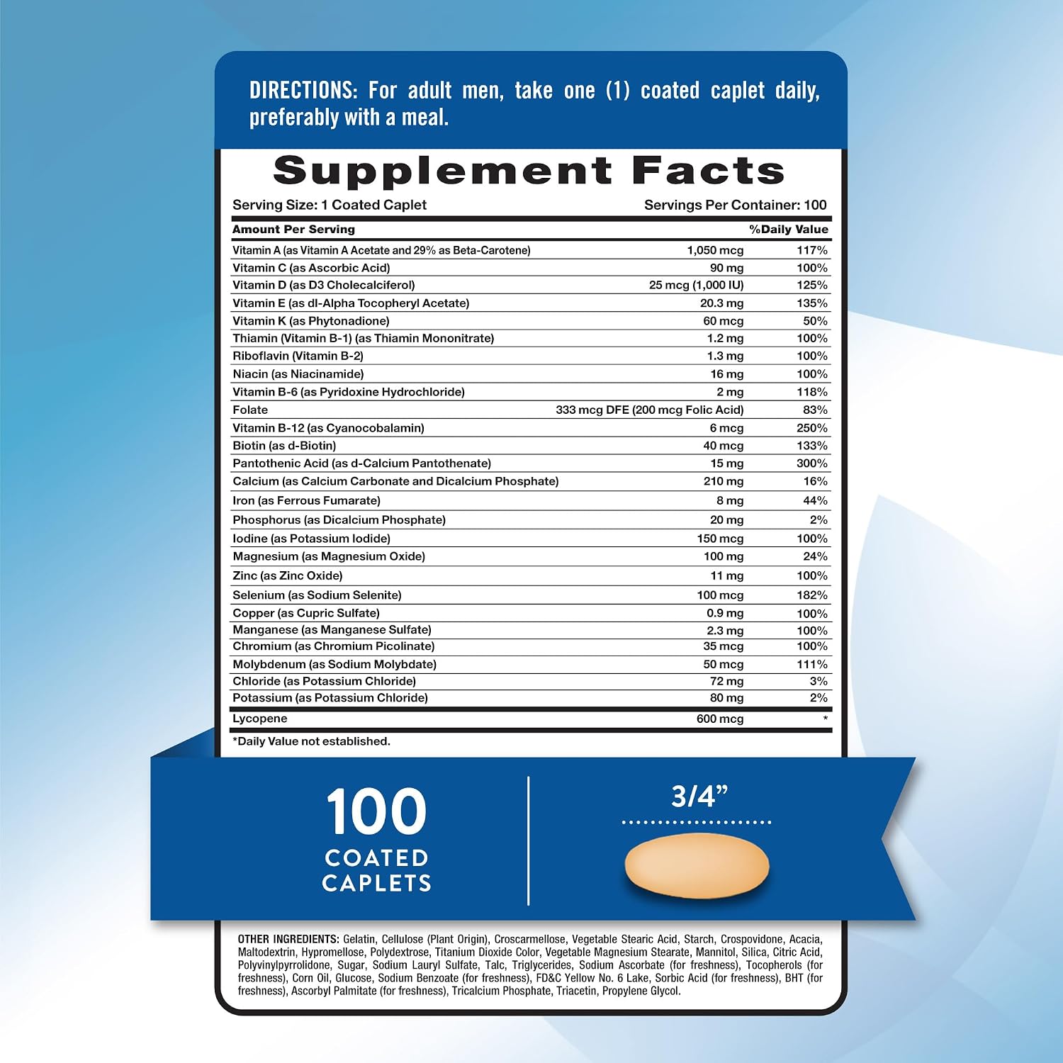Nature's Truth Multivitamínico para Hombres con Hierro - 100 Cápsulas