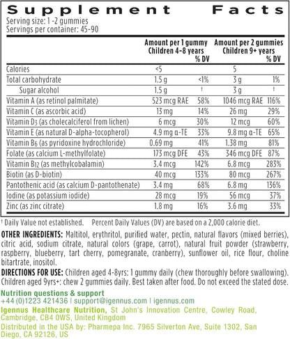 Igennus Methylated Kids Multivitamin Gummies – Zinc y Yodo: El zinc contribuye al crecimiento normal de los niños – Image 6