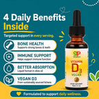 GreenPeach Vitamina D3 Líquida Vegana - Gotas de 400 a 2000 UI para Bebés y Niños
