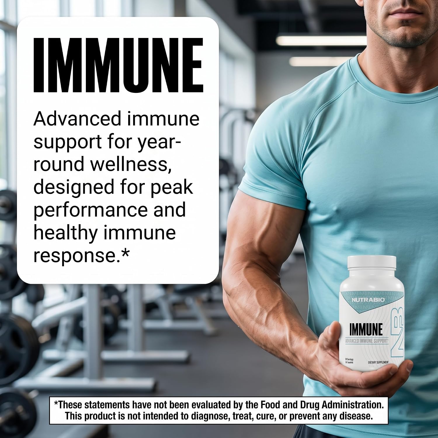NutraBio Immune Support Supplement con EpiCor, 90 Cápsulas Vegetales