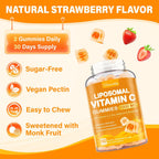 Gomitas de Vitamina C Liposomal 1000 mg para Adultos con Zinc, Saúco, Vitaminas A y E