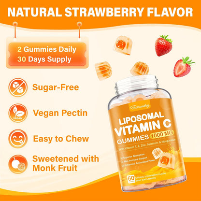 Gomitas de Vitamina C Liposomal 1000 mg para – El funcionamiento normal del sistema inmunitario. – Image 8