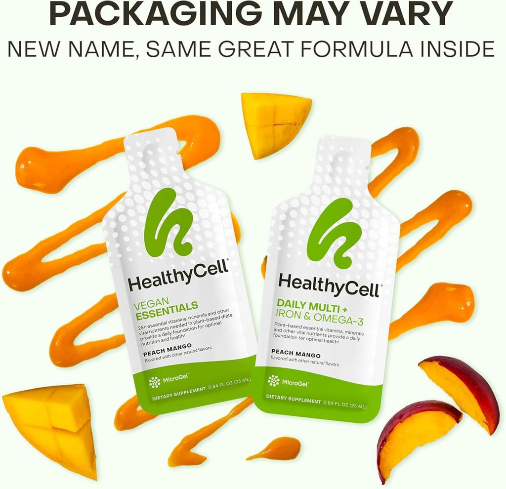 Healthycell Multivitamínico Diario Vegano Líquido con Hierro y Omega-3 - 30 Geles