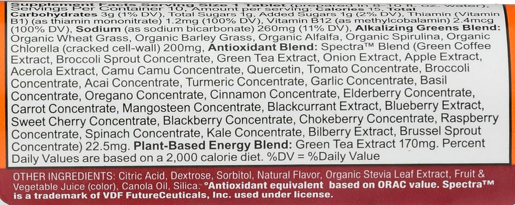 Amazing Grass Tropical Energy Green Superfood, 10 comprimidos