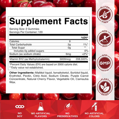 Vitamatic Vitamina B12 5000 mcg – Contribuye a la reducción del cansancio y la fatiga: Favorece la vitalidad – Image 2