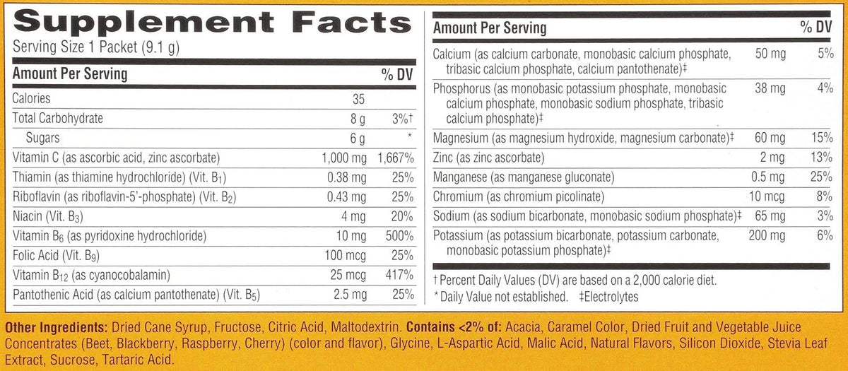 Emergen-C Raspberry 1000 mg - Vitamina C Efervescente, Pack de 3 x 30 Sobres – Image 4