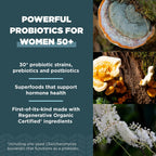 Ancient Nutrition Probióticos para Mujeres 50+ - Certified Organic Regenerative - 25 Billion CFUs - 30 Cápsulas