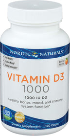 Vitamina D3 1000 UI de Nordic Naturals - 120 mini cápsulas blandas sabor naranja