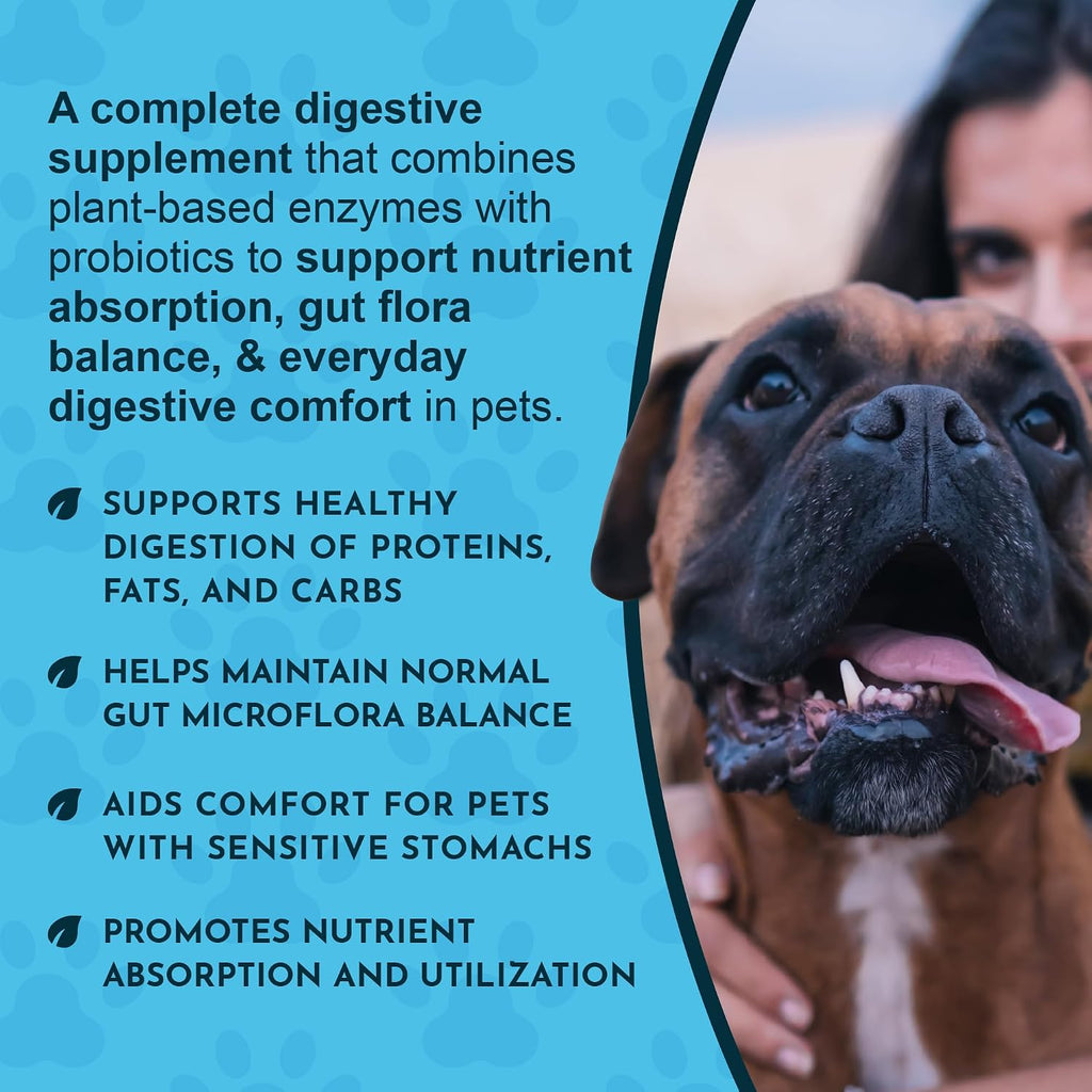 Animal Essentials Plant Enzyme & Probiotics - Probióticos y Enzimas Digestivas para Perros y Gatos - 99 g (3.5 oz)