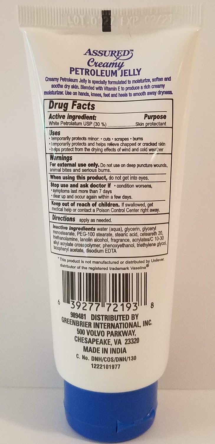 Creamy Petroleum Jelly Hand Cream for Dry, Rough Skin, 3 oz each (3 pack), Absorbs Quickly, Multi Pack, Softly Scented