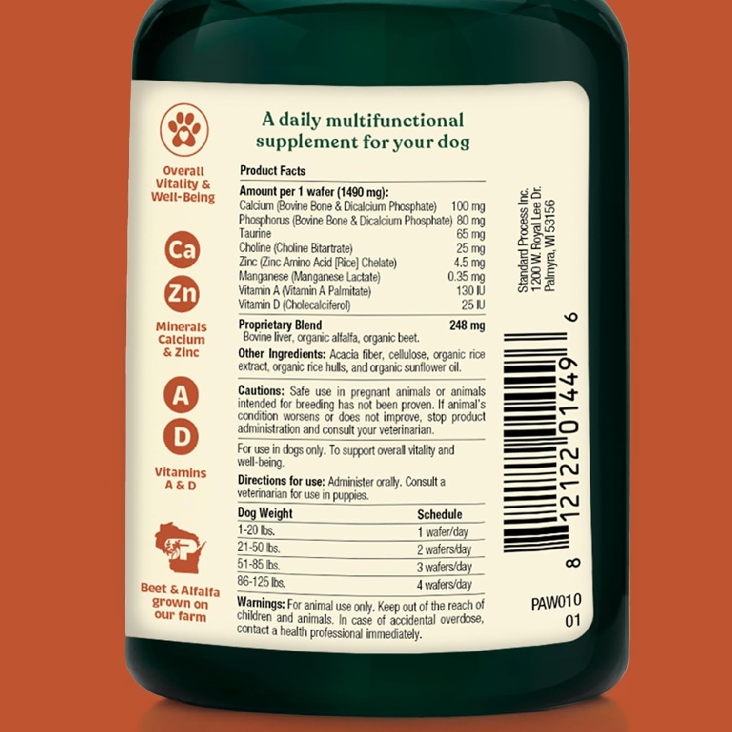 Spirited Paw Salud + Vitalidad - Multivitamínico para Perros - 90 Obleas Masticables
