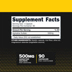 Primaforce Sulfato de Agmatina 500 mg, 90 Cápsulas - Suplemento No-GMO, Sin Gluten