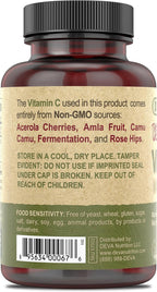 DEVA Vegan Vitamins - Vitamina C Vegana Multifuente - 90 Comprimidos