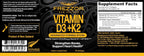FREZZOR Vitamina D3 y K2, 2000UI D3 + 80mcg K2 MK-7, 180 Cápsulas Blandas (3 Meses)