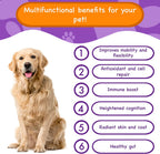 Pawpuk Paws Suplemento Multifuncional para Perros con Silimarina, Mejillón de Labio Verde, Glucosamina, MSM, Aceite de Salmón, Probióticos, Co-Q10, NMN