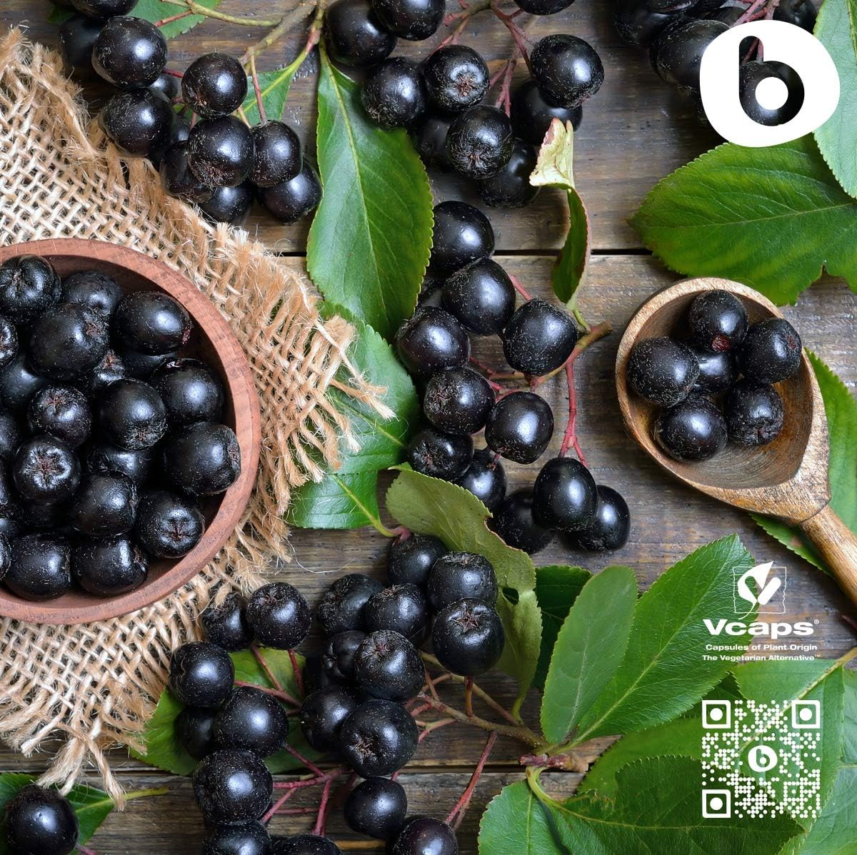 Cápsulas de Aronia Ecológica – Chokeberry Negro – 500 mg, 90 Cápsulas Veganas