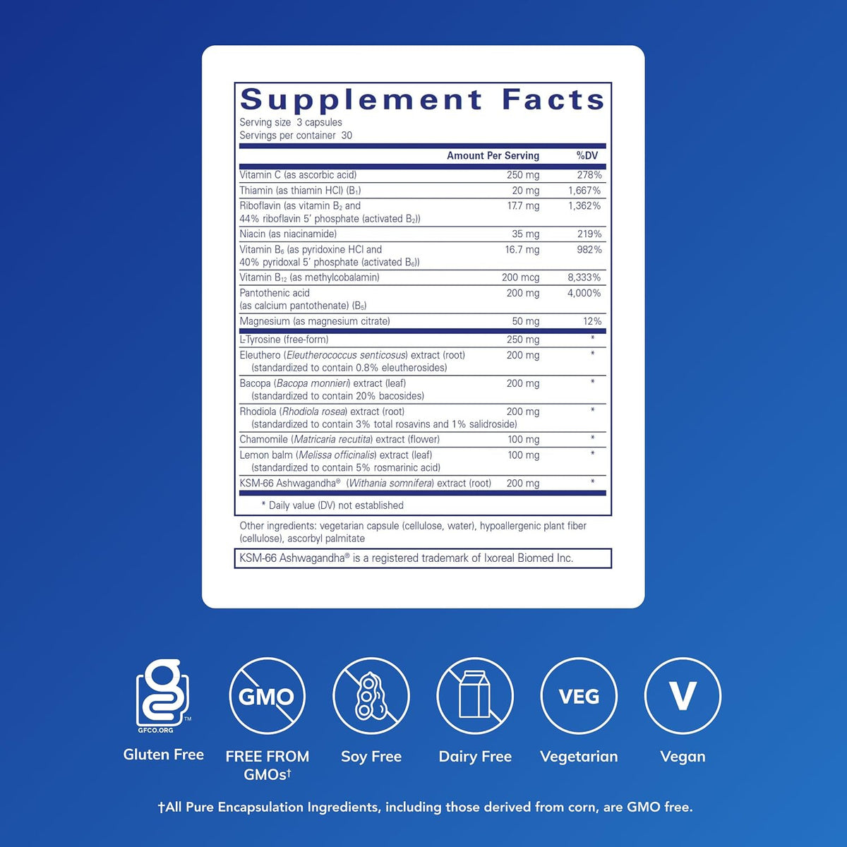 Pure Encapsulations Daily Stress Formula – – Magnesio: Este mineral contribuye al funcionamiento normal del – Image 2