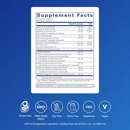 Pure Encapsulations Daily Stress Formula – – Magnesio: Este mineral contribuye al funcionamiento normal del – Image 2