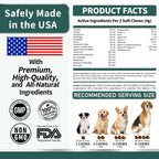 Dog Multivitamin, Glucosamine Chondroitin for Dogs, Dog Vitamins and Supplements, Probiotics, Krill Oil for Hip & Joints, Skin, Coat, Immune Health, Heart, Digestion (120 Chews, Chicken)