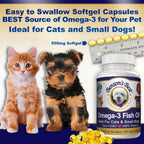 Benson's Best Omega 3 para Gatos y Perros Pequeños - 200 Cápsulas Blandas de 500mg