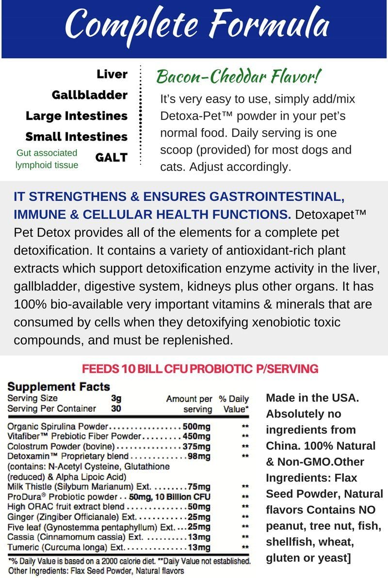 DETOXA-PET Polvo – Suplemento Nutricional para Perros y Gatos