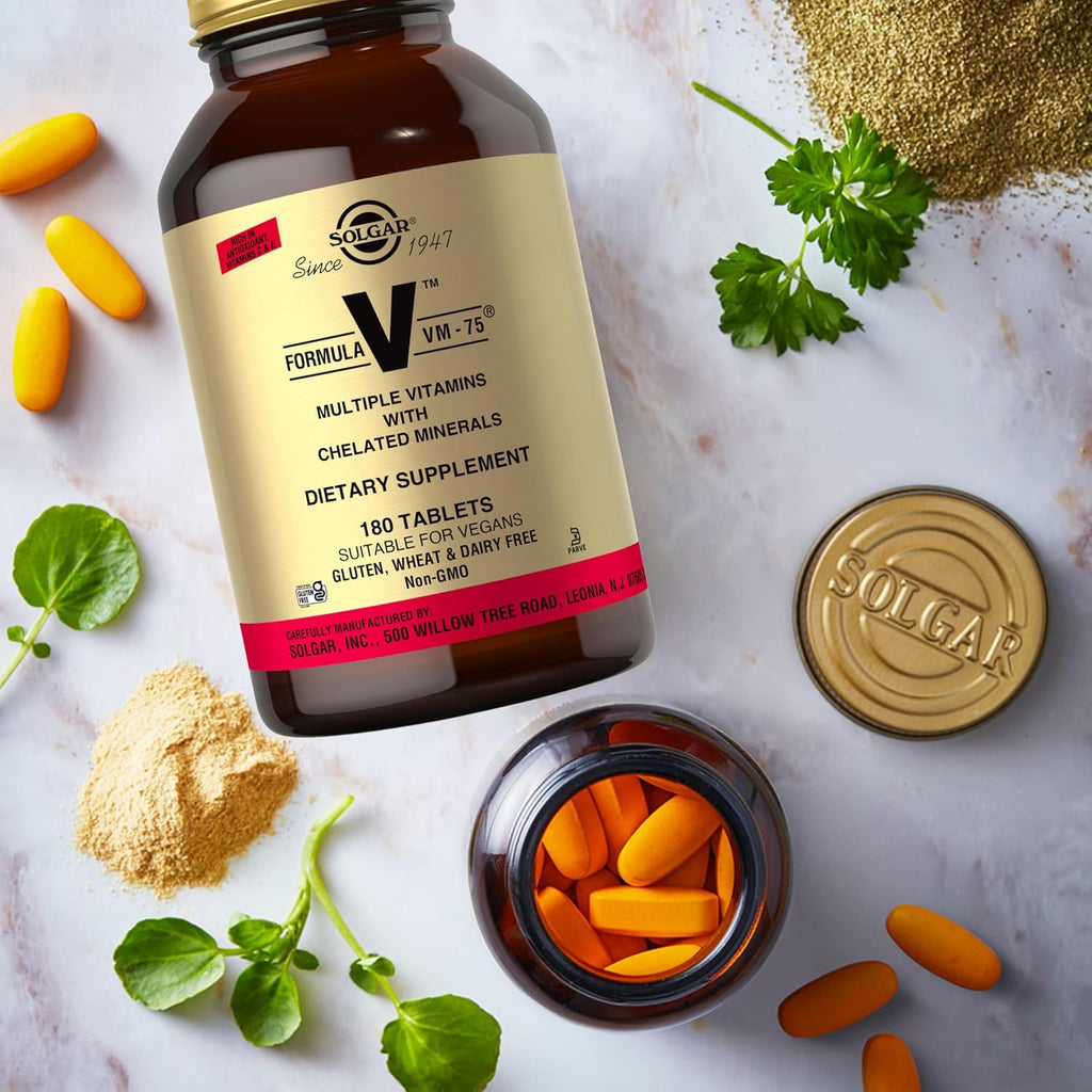 Solgar VM-75, 180 Tablets - Multivitamin with Cheated Minerals