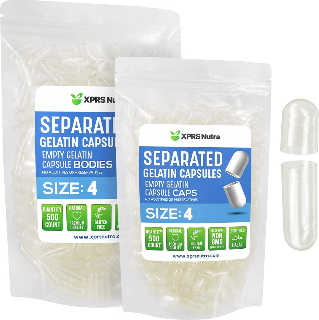 XPRS Nutra Cápsulas de Gelatina Tamaño 4 Separadas - 100 uds