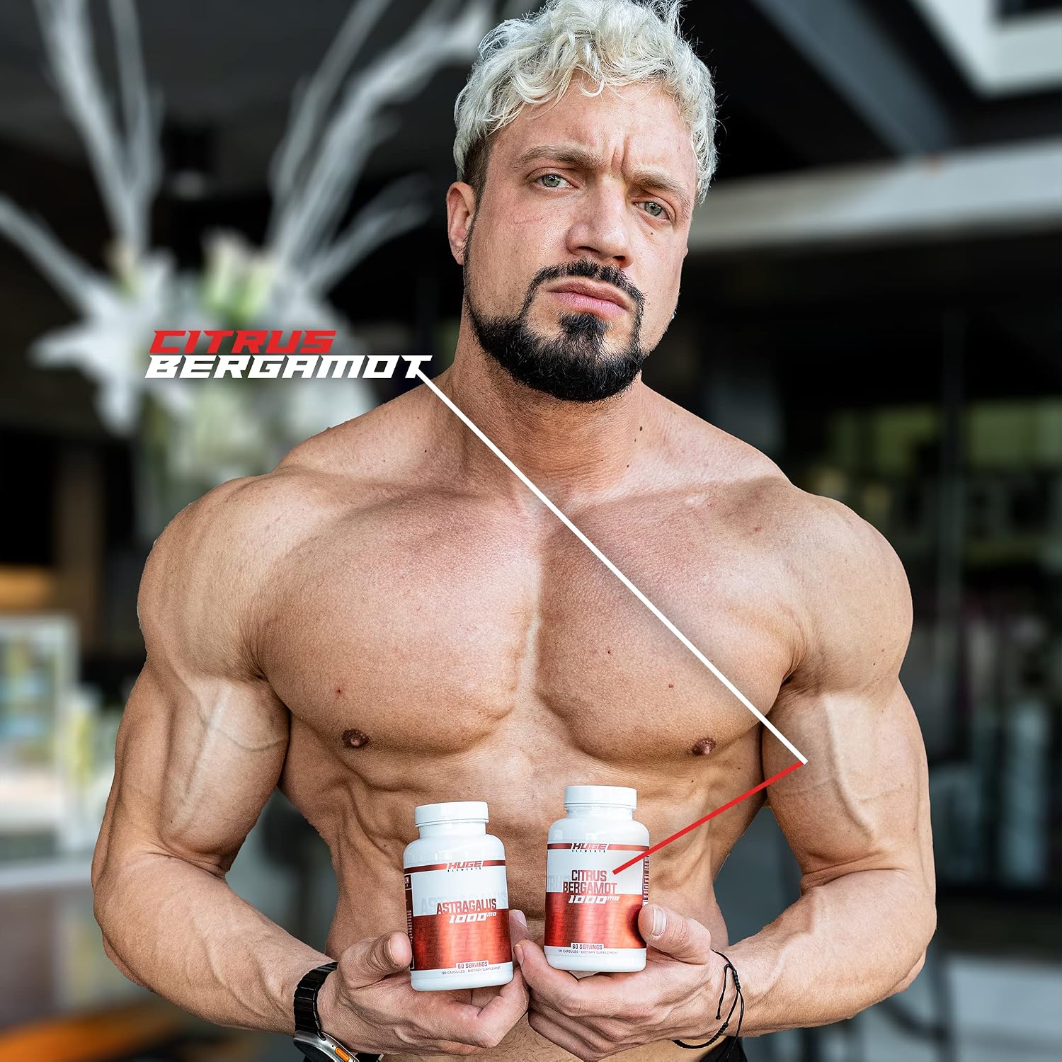 Huge Supplements Extracto de Bergamota Cítrica Pura 10:1, 120 Cápsulas