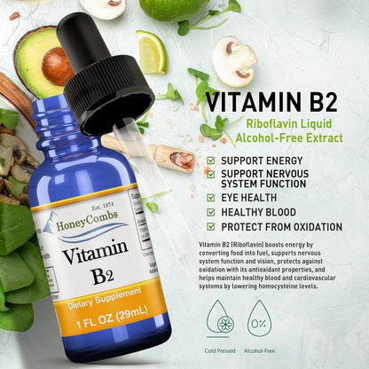HoneyCombs Vitamina B2 Líquida - Riboflavina – Mantenimiento de la piel: Contribuye al mantenimiento de la piel en – Image 4